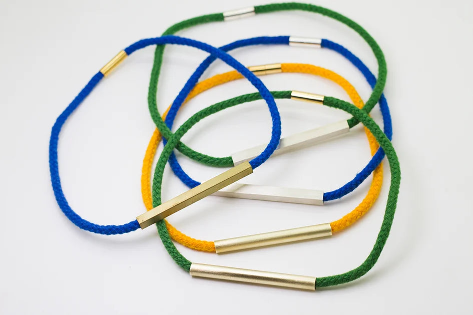 Minimalistic color rope necklace